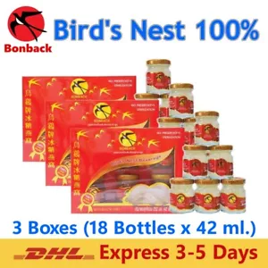 3x 100% Authentic Bonback Bird's Nest Drinks No Sugar Sterilized Healthy Natural - Picture 1 of 12