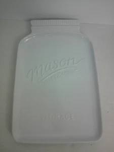 Serving Platter Ceramic White Mason Craft & More Storage 9x14 - Picture 1 of 3