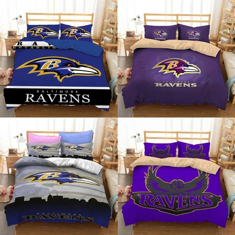Baltimore Ravens Bedding Sets 3PCS Duvet Cover Comforter Cover Pillowcases Gifts Cover