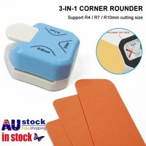 Corner Rounder Punch 3 in 1 Corner Cutter Hole Punch 4mm 7mm 10mm for Paper AU - Picture 1 of 10