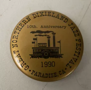 Paradise Pinback Button (B3R-19) Vintage Dixieland Jazz (JSF6) 1990 10th Anniver - Picture 1 of 6