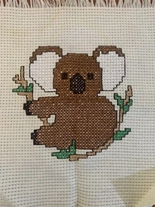 Koala Cross Stitch 11x11".  VTG - Picture 1 of 2