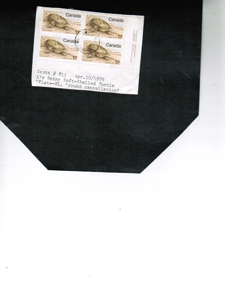 CANADA 1979 TURTLE (SPINY SOFT SHELL)  PL/4 #813 see scan USED cat $3.00 LOT 451 - Image 1 of 1