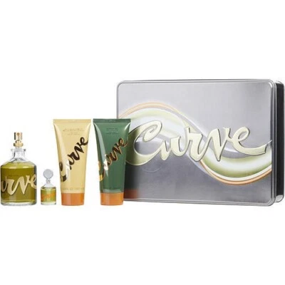Curve Cologne Spray 4.2 OZ y Colonia 0.25 OZ Mini y Bálsamo para Después del Afeitado 3.4 OZ y Sho Foto 1 de 2