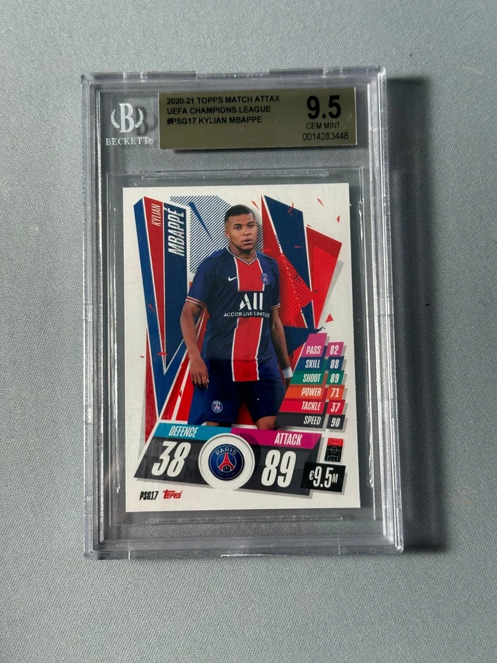 2020-21 Topps Match Attax UCL PSG Kylian Mbappe #PSG17 GEM MINT 9.5 - Image 1 of 1