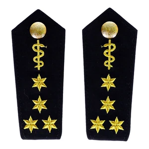 Schulterklappen 4 Sterne gold + Äskulap Arzt Bundespolizei - Bild 1 von 1