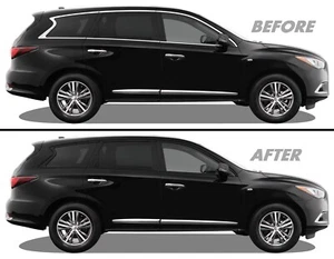 Superposición de vinilo oscurecido de eliminación de cromo para Infiniti QX60 2016-21 moldura de ventana - Imagen 1 de 5