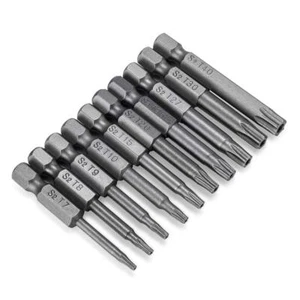 10pcs Torx Head Screwdriver Bit Set S2 Steel Magnetic Security Tamper Proof Star - Picture 1 of 7