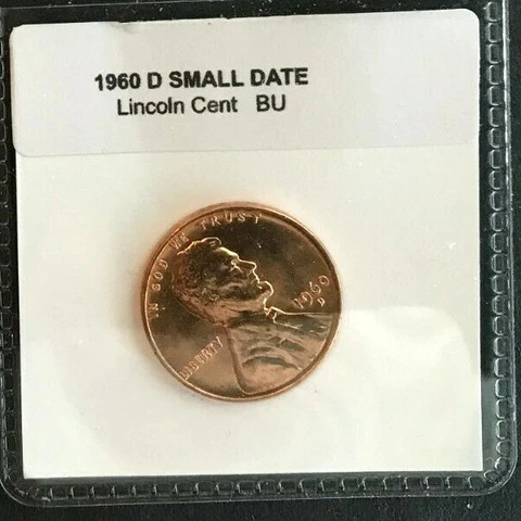 1960 D Large & Small Date  CHOICE UNC   Lincoln Cent  (2 COINS) Cover