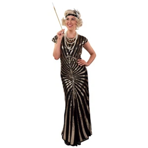 Retro Glitzerkleid 20er Jahre Kleid L-XL 46-48 Paillettenkleid Hollywood Kostüm - Bild 1 von 3