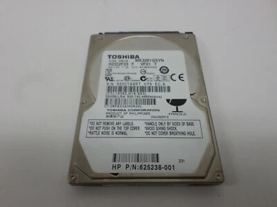 Toshiba MK3261GSYN 320GB HDD2F23 SATA 2.5" HDD P/N: 625238-001 - Image 1 of 4