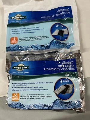 Nuevos filtros de carbón de repuesto Petsafe Drinkwell Premium y estándar 2-3 paquetes Foto 1 de 4
