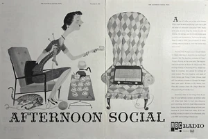 1954 NBC Radio Afternoon Social Service Of RCA Shows Woman In Love VTG Print Ad - Picture 1 of 1
