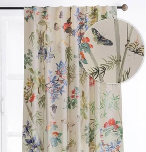 1 Panel Maison d' Hermine 100% Cotton Curtain - 50"x124" Decorative NEW Beige - Picture 1 of 6