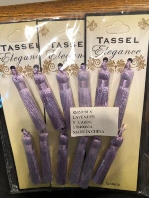 12 Borlas Lavanda 2" Poliéster Nuevo Antiguo Stock Adornos Foto 1 de 2