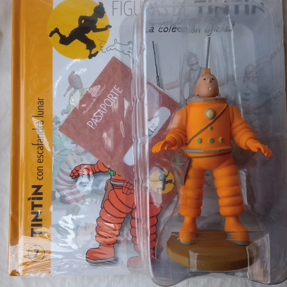 FIGURAS TINTIN CON ESCAFANDRA LUNAR N°7  Moulinsart Editions - Imagen 1 de 4