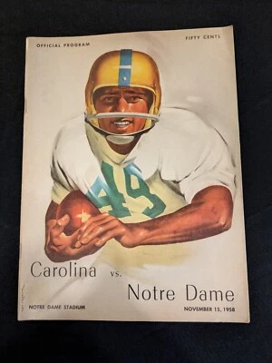 Carolina vs Notre Dame Official Program 11/15/1958 BUF - Image 1 of 3