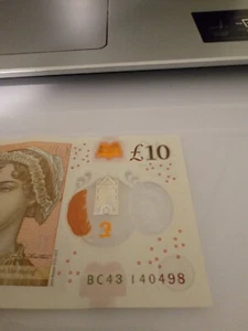 BC43 140498 Date Of Birth £10 Note Polymer Circulated Jane Austen. - Picture 1 of 2