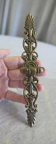 Vintage KBC Ornate Brass Cabinet Armoire Dresser Sideboard Door Handle 8.25" Cover