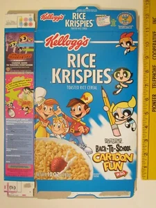 Empty Kelloggs Cereal Box 2002 RICE KRISPIES Cartoon Network POWER PUFF Z130A42 - Picture 1 of 2