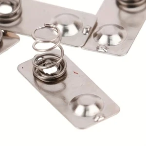 10-Pack/50-Pack Silver Iron Metal Spring Contact Pads 28x12mm for AA Batteries - - Picture 1 of 10