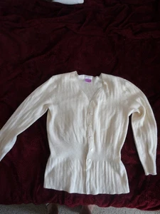 Angora Jäckchen 3/4 Arm Gr.M wollweiß Bettjäckchen - Bild 1 von 7