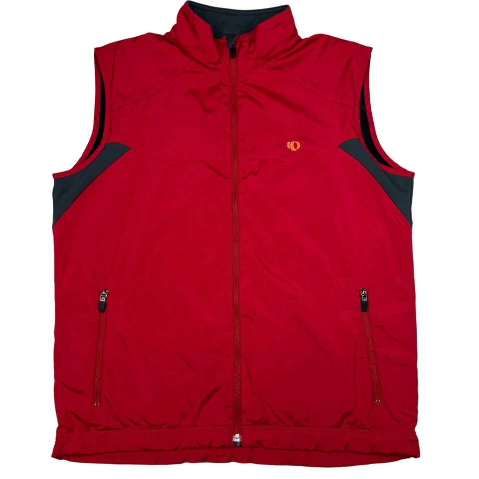 Pearl Izumi Red Cycling Vest Men's Large Lightweight Front Zip Pockets High Neck - Image 1 of 4