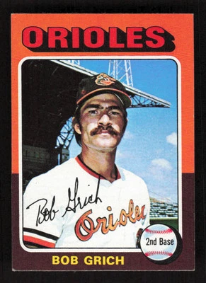 Bob Grich 1975 Topps Mini #225 Baltimore Orioles Baseball Card VG-EX - Image 1 of 2