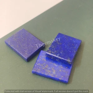 Natürlicher flacher Cabochon Lapislazuli Rechteckform, beidseitig flacher Edelstein - Bild 1 von 20