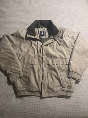 Chaqueta De Colección Roundtree And YORKE Para Hombres L Beige Abrigo de Granero Lona Forrada para Calidez Foto 1 de 4