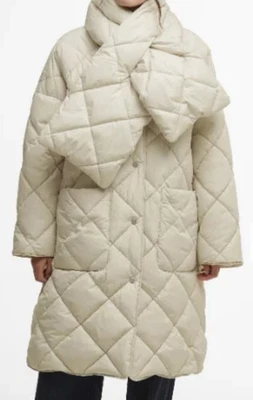 Barbour brigitte puffer coat UK 14 in cream - Image 1 of 4