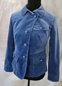 Talbots Damen Samt Jacke Blau Größe 2 Petite - Bild 1 von 8