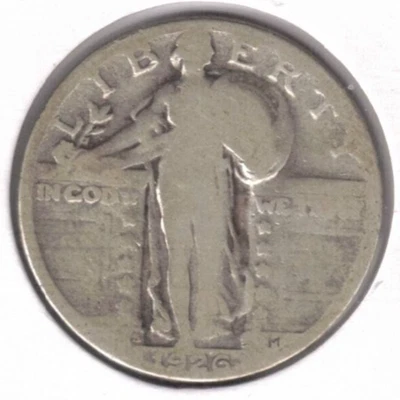 1926-S San Francisco Circulated Silver Liberty Standing Quarter Coin! #4 - Image 1 of 2