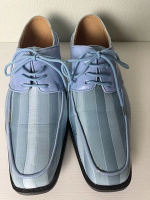 Expressions By RC 复古蓝色条纹燕尾服风格牛津鞋 9 码 — 第 1/4 张图片