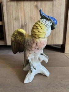 Karl Ens Porzellanfigur Papageien VOGELFIGUR Vogel auf Ast Porzellan Handarbeit - Bild 1 von 16
