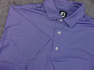 FootJoy Golf Poloshirt Herren Medium Lila Geometrisches Muster Performance - Bild 1 von 8