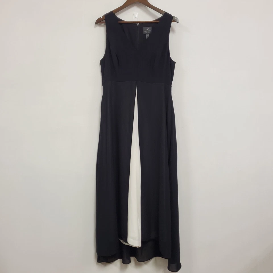 Adrianna Papell Womens Crepe Overlay Wide Leg Jumpsuit Size 12 Event Occasion - Image 1 of 4