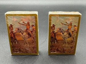 Cartas de juego Hoyle de colección con doble baraja sin abrir, arte occidental Charles M. Russell - Imagen 1 de 5