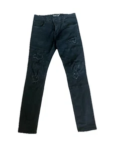 Jeans uomo Taker Premium strappato denim invecchiato taglia 36x32 nero - Foto 1 di 8