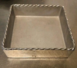 Mariposa Silver Colored Square Cocktail Napkin Holder Trinket Change Dish 5.5in - Picture 1 of 8