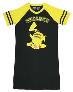 Pokemon Pajama Women's Pikachu Varsity Raglan Sleep Shirt V-Neck Nightgown (S) - Picture 1 of 3