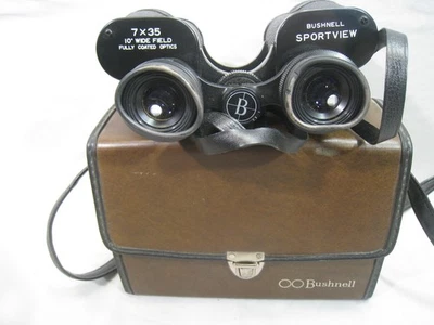 Vintage Bushnell Sportview 7x35 Binoculars Japan Wide Field 10° With Case Strap - Image 1 of 4