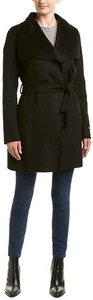 Tahari Women's Ella Wool Wrap Belted Jacket, Black - Picture 1 of 1