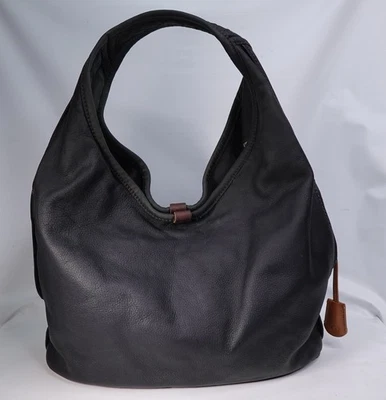 UGG Australia Large All Black Leather  CLASSIC HOBO Shoulder Handbag Tote Purse - Image 1 of 4