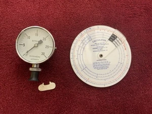 Vintage Vacuum Gauge With Calculator - Picture 1 of 4