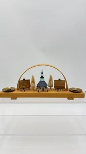 Vintage Volkskunst Holz Deutsch Weihnachten Erzgebirge Schwibbogen Kerzenhalter Bogen - Bild 1 von 10