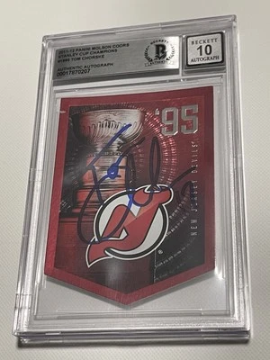 Tom Chorske Signed 1995 NJ Devils Stanley Cup Card IP Slabbed Beckett Auto a - Image 1 of 3