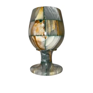 Single Vintage Egyptian Onyx Stone Wine Goblet Brandy Snifters 4.7” Tall - Picture 1 of 8