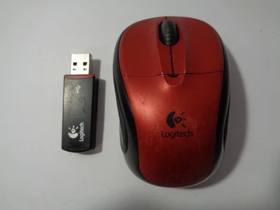 Logitech M305 Wireless Optical Mouse w/ Unifying Receiver Crimson Red Tested - Image 1 of 4