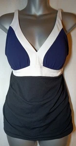 Tommy Bahama Tankini Top Mujer Talla M/M Negro Azul Copa Acolchada - Imagen 1 de 10